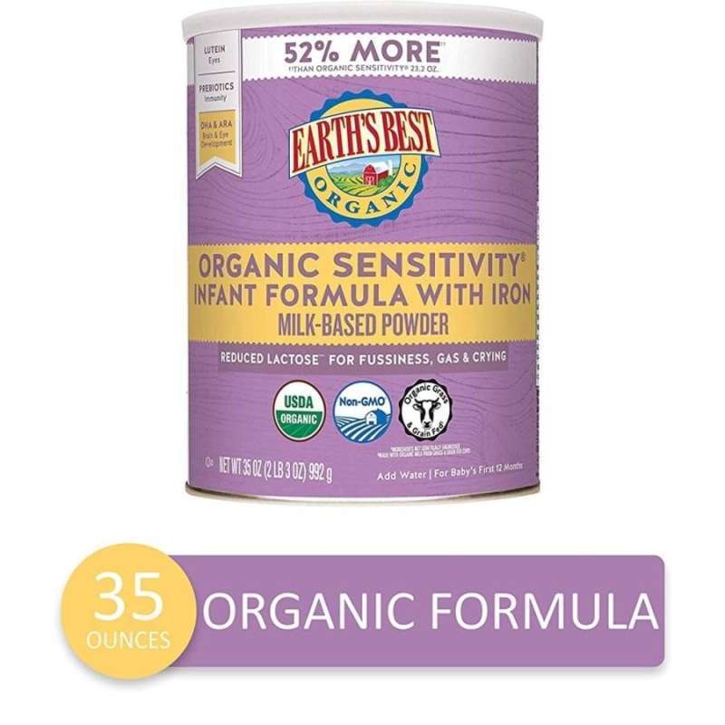 Earth's Best Organic Low Lactose Sensitivity Infant Powder Formula