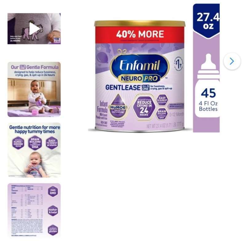Enfamil NeuroPro Gentlease Baby Formula,Infant Formula 27,4 oz
