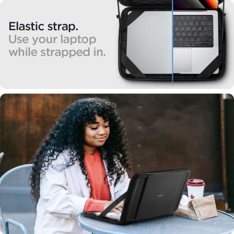 Spigen Macbook Pro 14" (2024 / 2023 / 2021) Hard Shell Sleeve Rugged Armor Pro - Black AFA04270