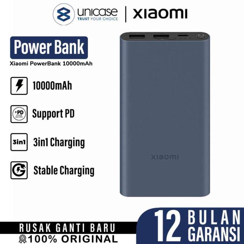 Power Bank Xiaomi USB A/Type C 10000mAh 3 Port 22.5W PD Fast Charging