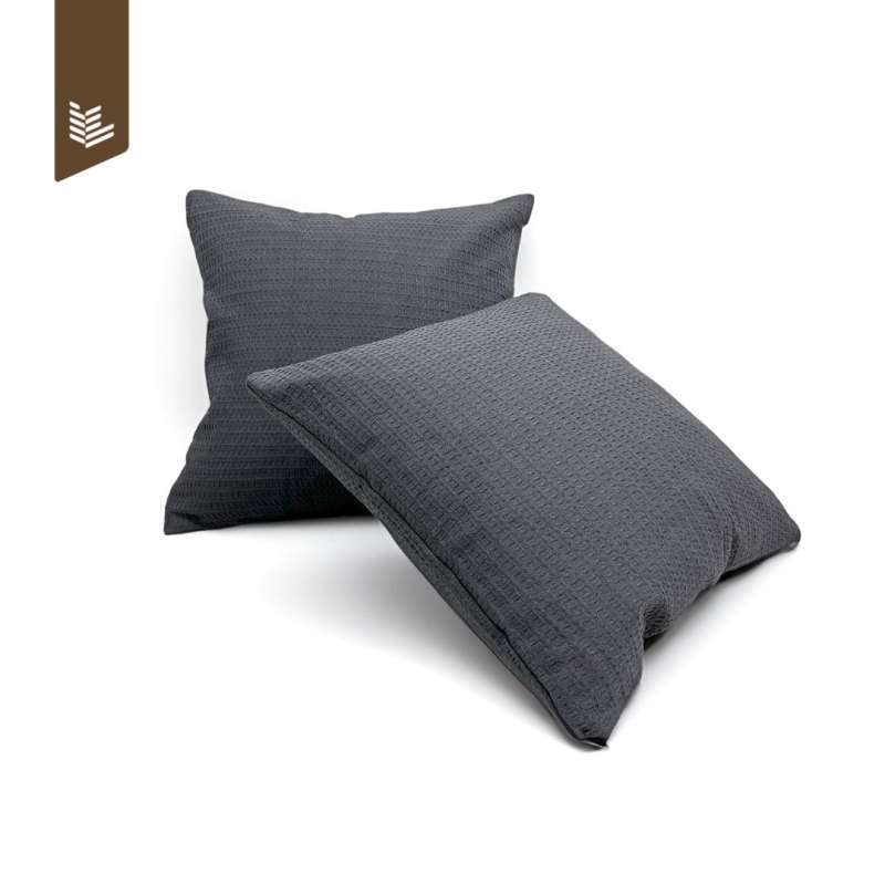 Promo Set Cushion Cover Cotton Waffle Grey Diskon 6% Di Seller