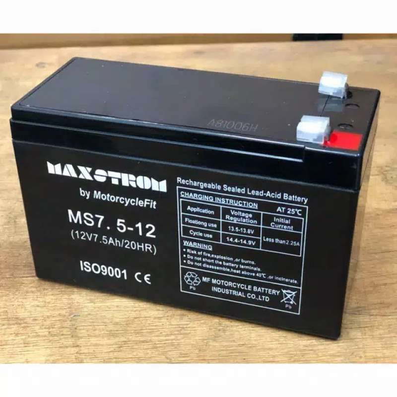 Jual Aki Kering Ups & Sepeda Listrik Vrla Maxstrom 12v 7ah 7.2ah 7.5ah
