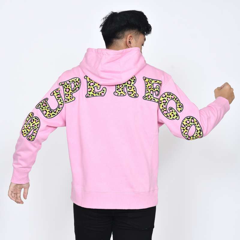 Superego Hoodie Bordir Leopard Peach SHL01C