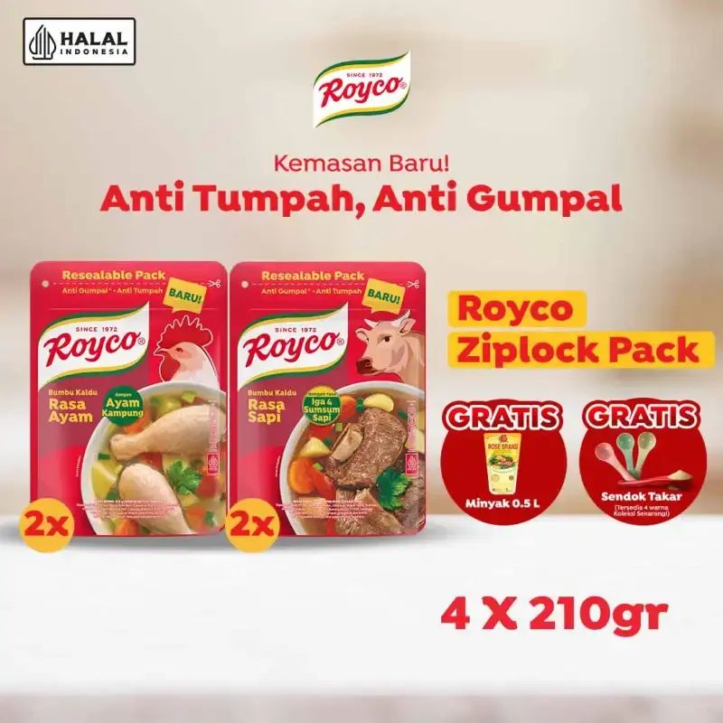 Promo [baru! Gratis Minyak 500ml & Sendok Takar] Buy 4 Royco Ziplock ...