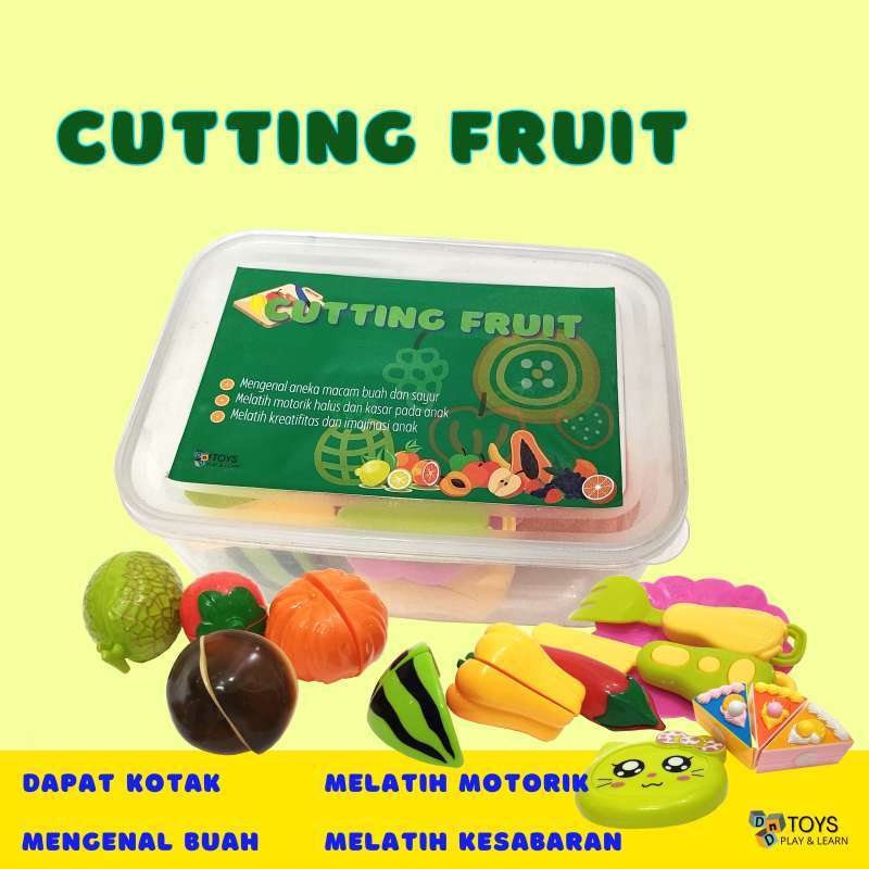 Jual Mainan Edukasi Anak Buah Potong Potongan Fruit Cake Cutting Game