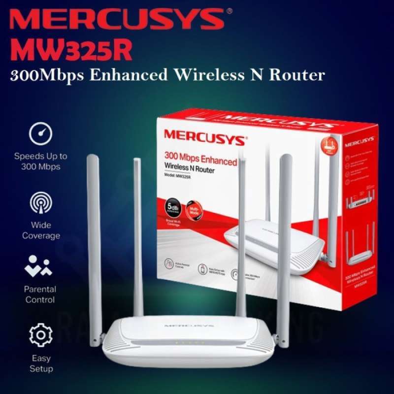 Promo Mercusys MW325R 300Mbps Enhanced Wireless N Router Diskon 23% di ...