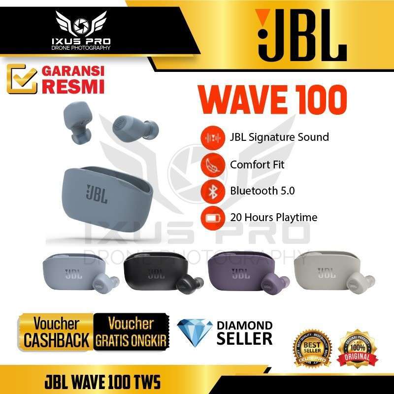 Promo JBL WAVE 100 TWS / WAVE100 TWS True Wireless Earbuds Original ...