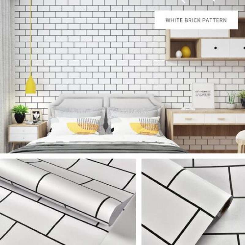 Jual Wallpaper Stickers Dinding Motif Batu Alam Putih Di Seller