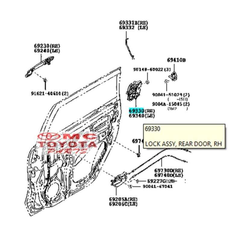 Promo Door Lock Belakang Kanan Avanza Xenia All New 69330-bz260 ...