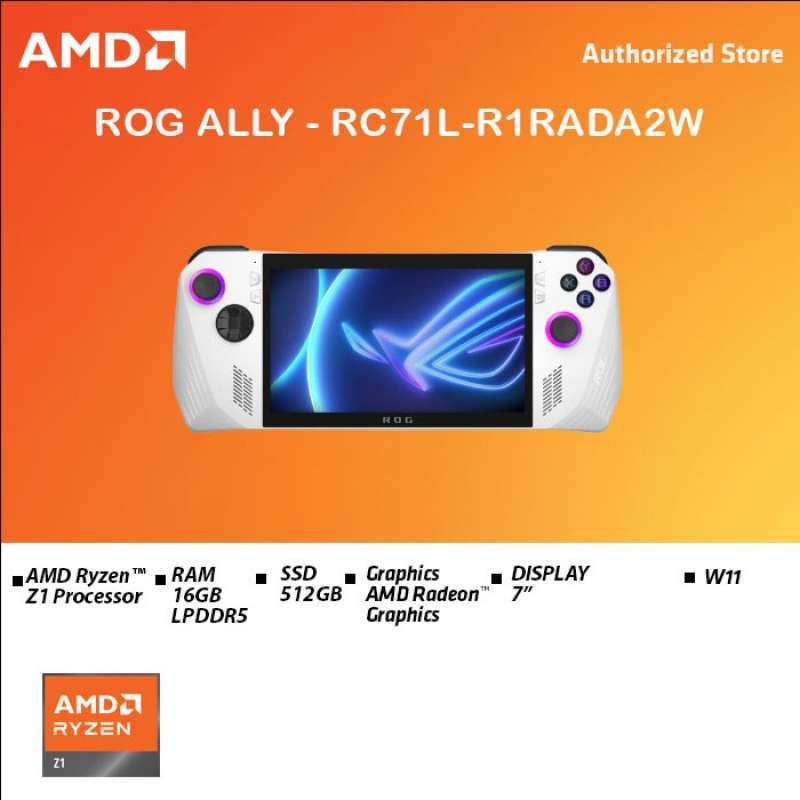 Jual Asus Rog Ally - Rc71l-r1rada2w 7 Ryzenâ„¢ Z1 16gb 512gb Ssd Di ...