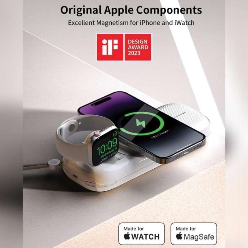 Momax Powerbank Magsafe 3 in 1 10000mAh Airbox Go - White MA02W