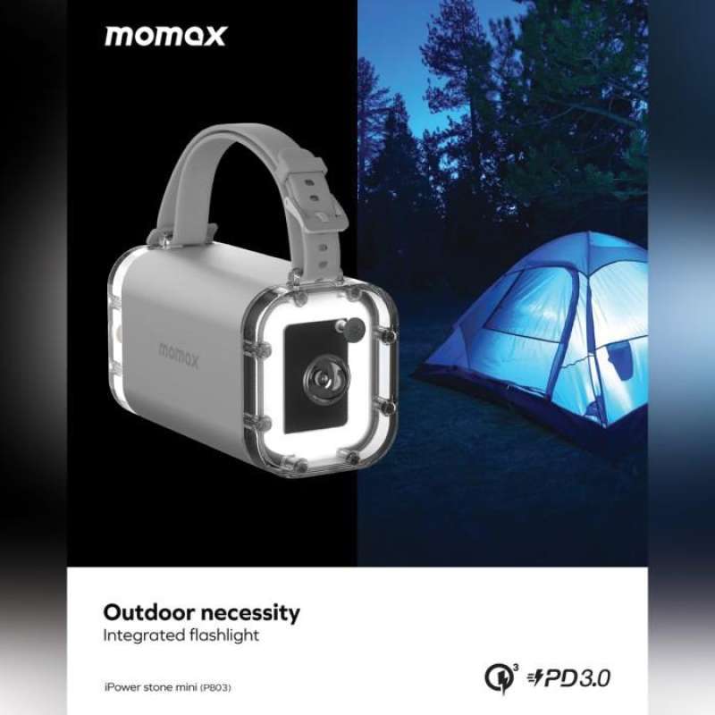 Momax Power Supply Station Portable 40000mAh iPower Stone Mini Outdoor Power Station - Grey PB03E