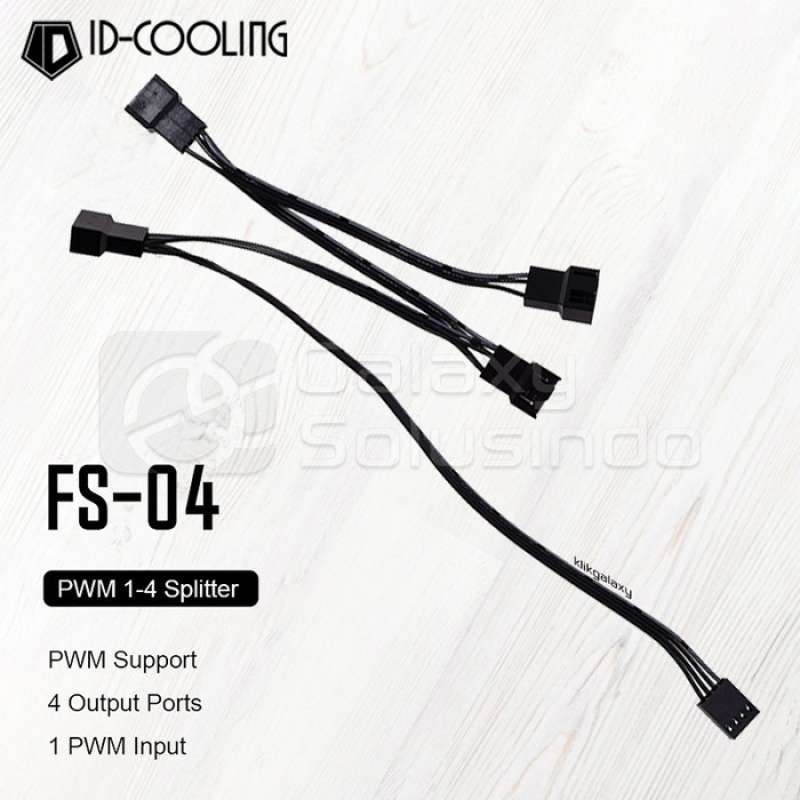 Fs 6 Splitter Jual Id-cooling Fs-04 Pwm Splitter Cable - 4 Port Fan Splitter Di ...