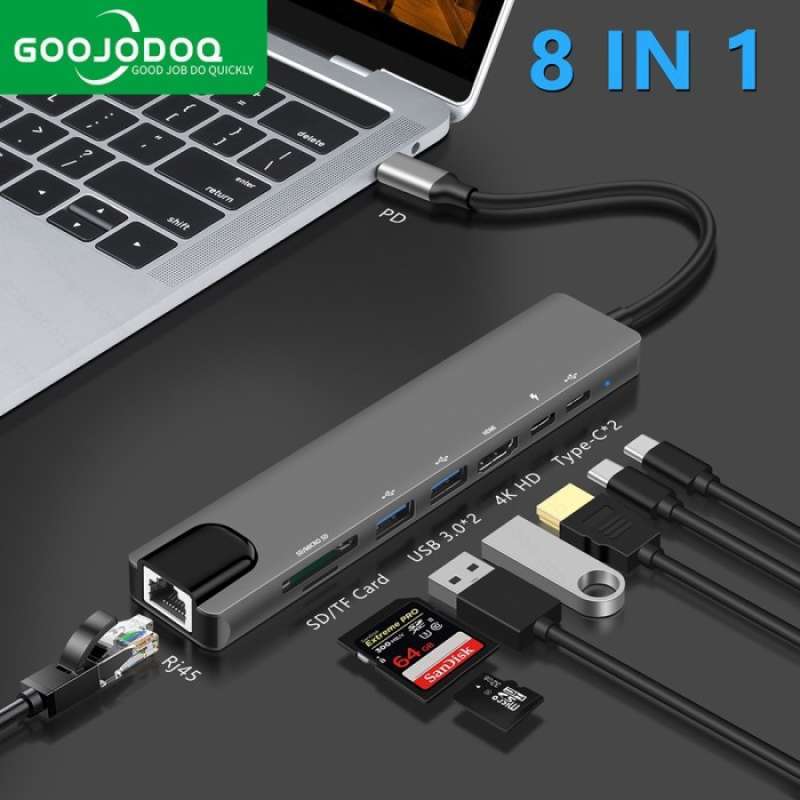 Jual Goojodoq 8-in-1 Hub Usb Type-c Sd Card Lan Di Seller Velvet Store ...