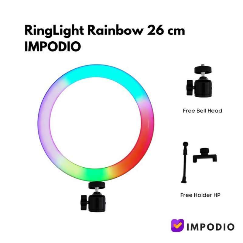 Promo Promo- Ringlight Rainbow 26 Cm Impodio/produk Konten Tiktok ...