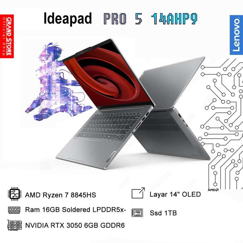 LAPTOP LENOVO IDEAPAD PRO OLED RYZEN 8845HS, RTX 3050 16GB/ 1TB WIN 11  PROFESSIONAL