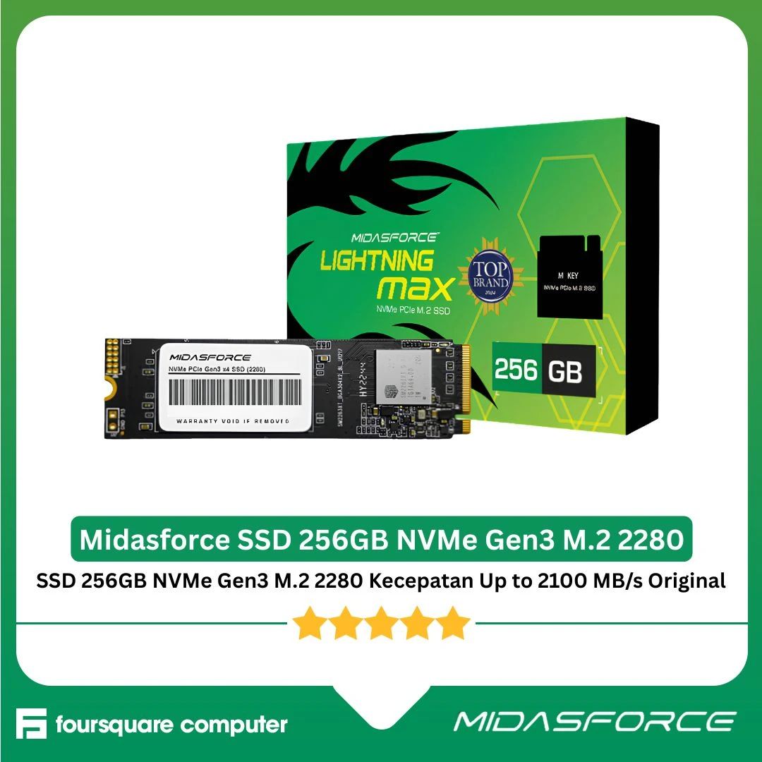 Jual Midasforce Ssd 256 Nvme Gen3 M.2 2280 Kecepatan Up To 2100 Mb/s ...