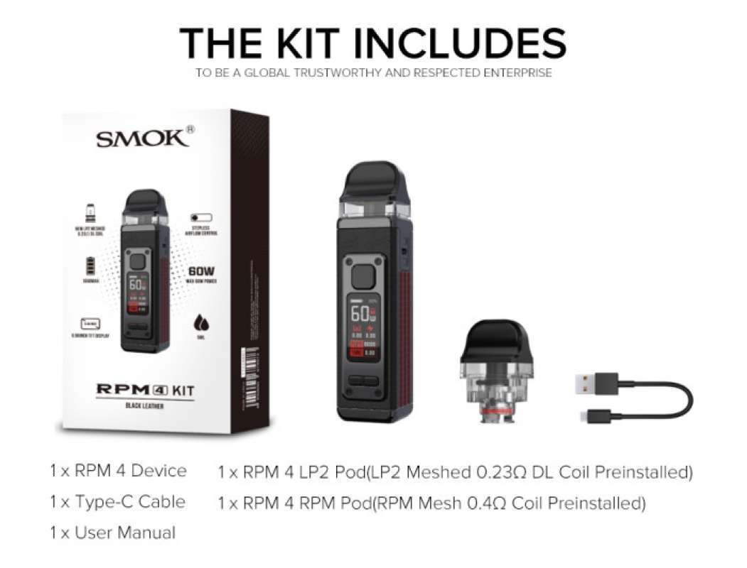 Smok Rpm4 Color Promo Smok Rpm 4 Kit 60w 1650mah Pod Mod Smok Tech - Red Leather Diskon ...