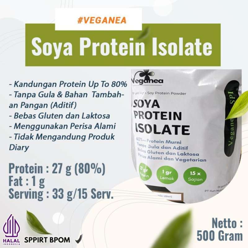 Jual VEGANEA Soy Protein Isolate ISP Vegan Protein 500 gr di Seller