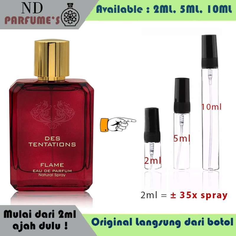 Promo Parfum Decant Fragrance World Des Tentations Flame For Unisex EDP
