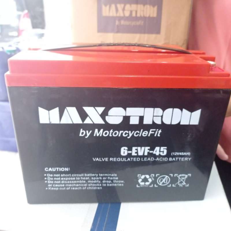 Promo Aki Kering Motor Listrik Selis 6-EVF-45 12V 45Ah Maxstrom VRLA