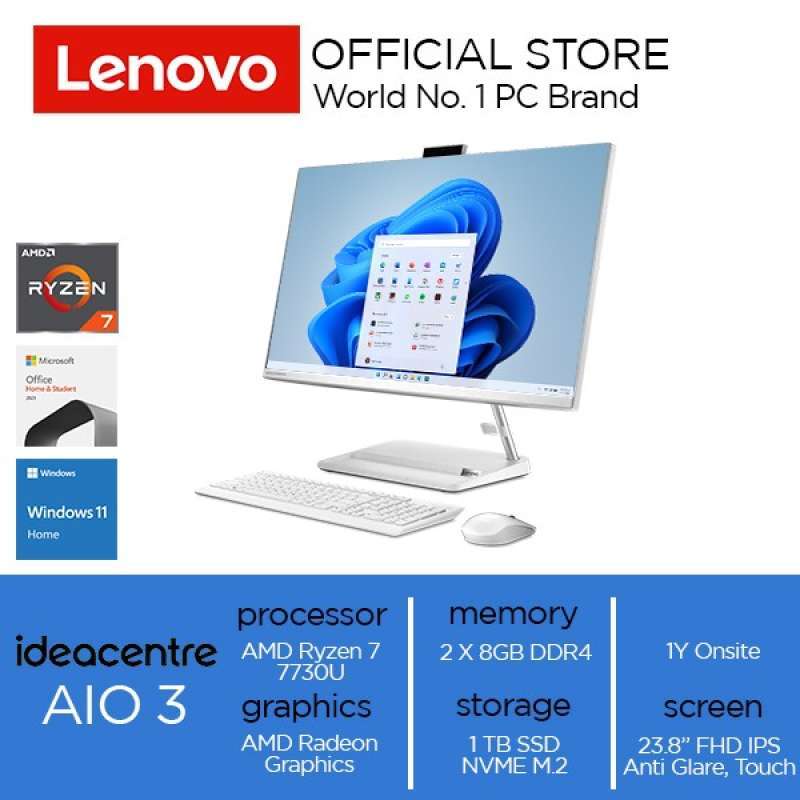 Promo Lenovo Ideacentre Aio 3 24alc6 Ryzen 7 7730u 16gb 1tb W11 Ohs