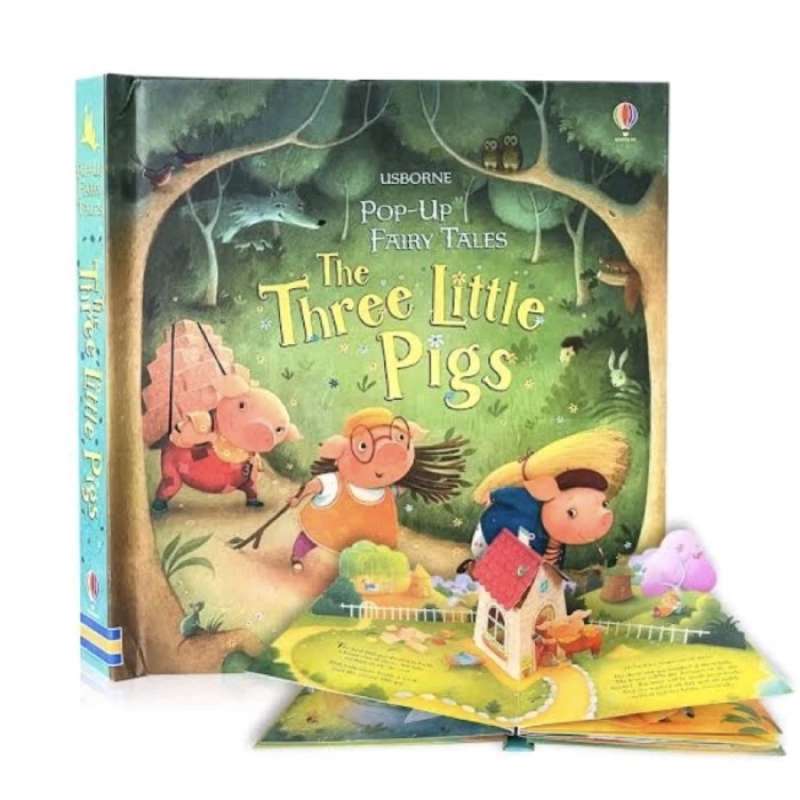 Promo Ori Usborne Pop Up 3d Three Little Pigs Bedtime Story Book Tiga ...