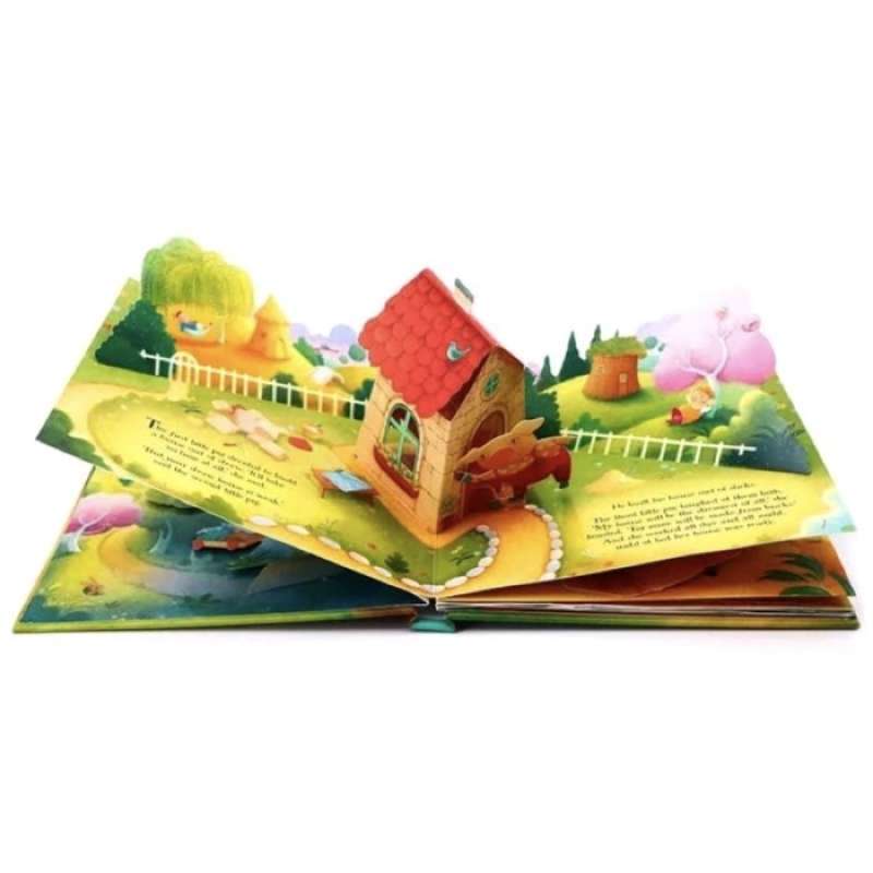 Promo Ori Usborne Pop Up 3d Three Little Pigs Bedtime Story Book Tiga ...