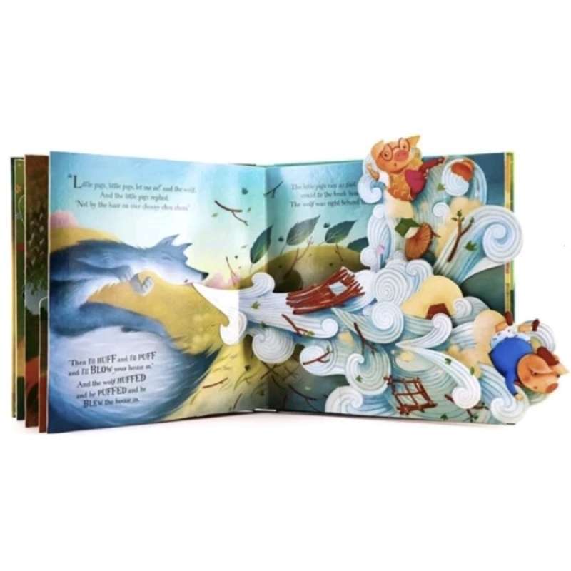 Promo Ori Usborne Pop Up 3d Three Little Pigs Bedtime Story Book Tiga ...