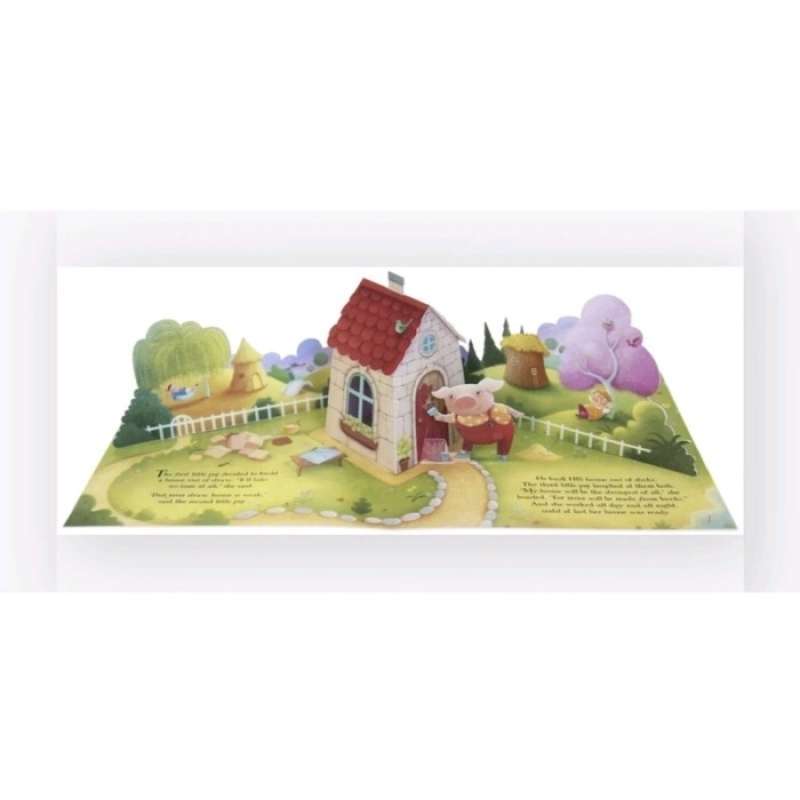 Promo Ori Usborne Pop Up 3d Three Little Pigs Bedtime Story Book Tiga ...