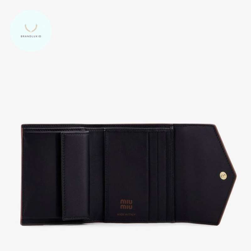 Black Small Leather Wallet | Miu Miu MIU MIU Compact Leather