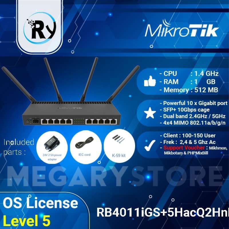 Promo Mikrotik RB4011iGS+5HacQ2HnD-IN Gigabit Wireless Router Diskon 23 ...