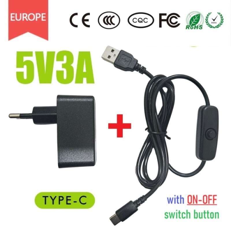 Jual Adaptor Power Supply 5v 3a + Kabel Usb To Type-c With On/off ...