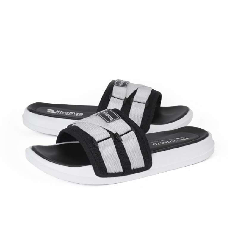 Sandal Pria Khamzo Slide Slip On Slop Anti Slip Phylon Premium Abu-abu 36