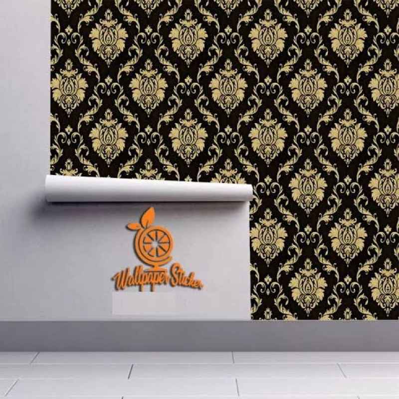 Jual Wallpaper Stickers Dinding Motif Batik warna gold /kuning10mx45cm di Seller Supermart
