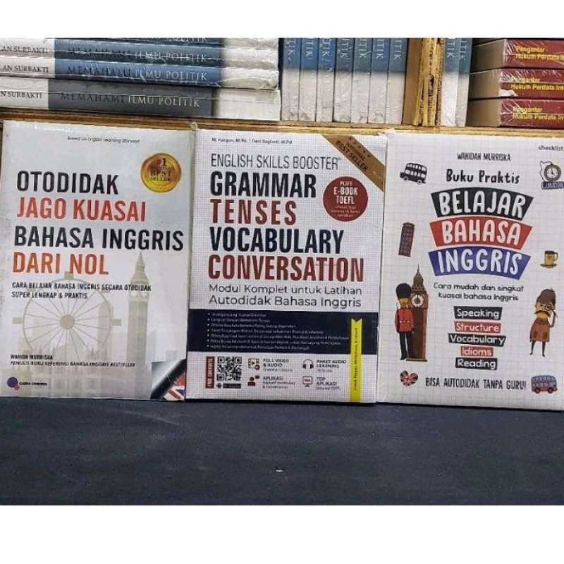 Jual Paket 3 Buku Belajar Bahasa Inggris Otodidak Jago Kuasai Grammar