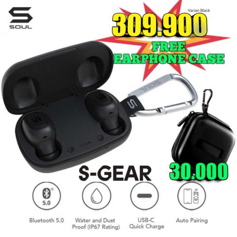 Jual Soul S gear True Wireless Earphones Waterproof Bluetooth 5.0 original Merah Di Seller Sunshop Cengkareng Timur Kota Jakarta Barat Blibli