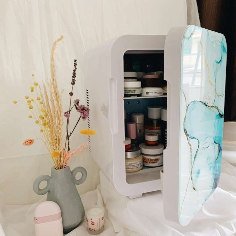 Promo Mini Fridge Skincare Makanan Minuman Motif Marble Ocean Shell