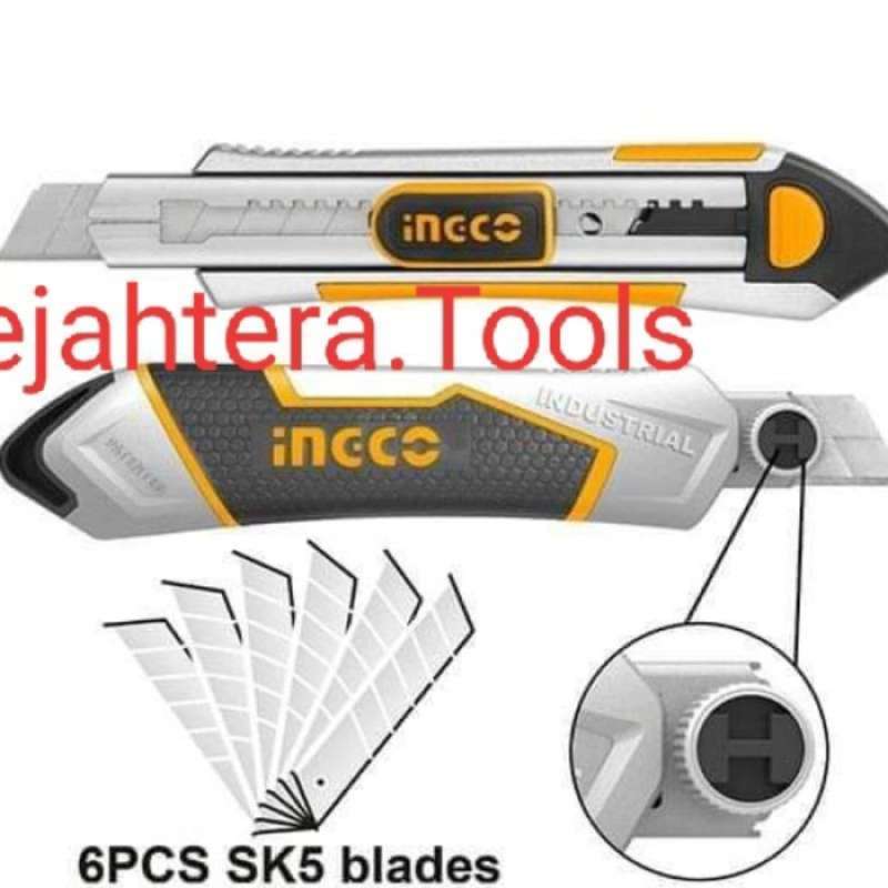 Promo BLADE INGCO CUTTER KNIFE 6 PISAU BASIC HKNS1808 BLADE SNAP OFF