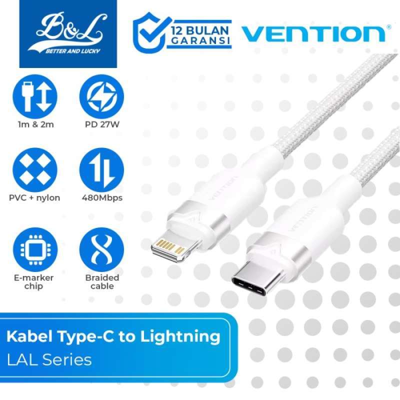 Vention Charging Wire For Iphone 12 Vention 1M 2M 27W USB Type-C