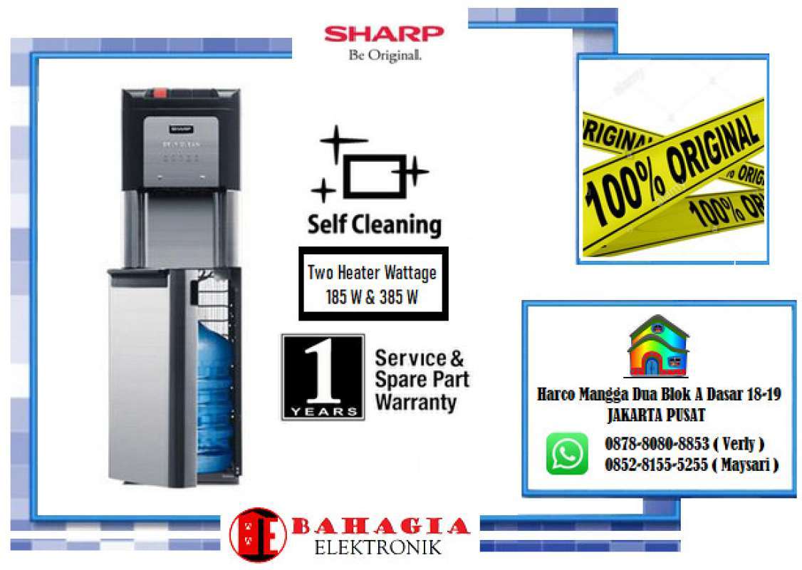 Promo Sharp Water Dispenser Bottom Loading Swd73EhBk Hitam Diskon