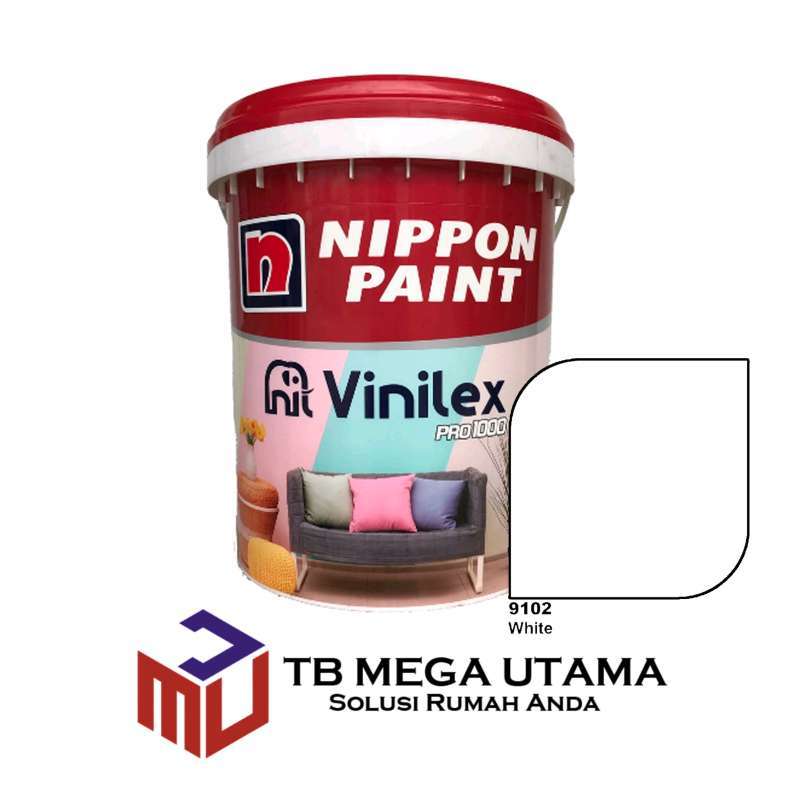 Jual Nippon Vinilex Pro 1000 9102 White 20 Kg | Cat Tembok Interior di ...