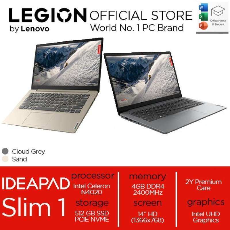 Jual LENOVO IDEAPAD 1 14IGL7 4WID [Intel N4020/ 8GB/ 256GB SSD/ HD/ OHS /WIN11/OHS 82V6004WID
