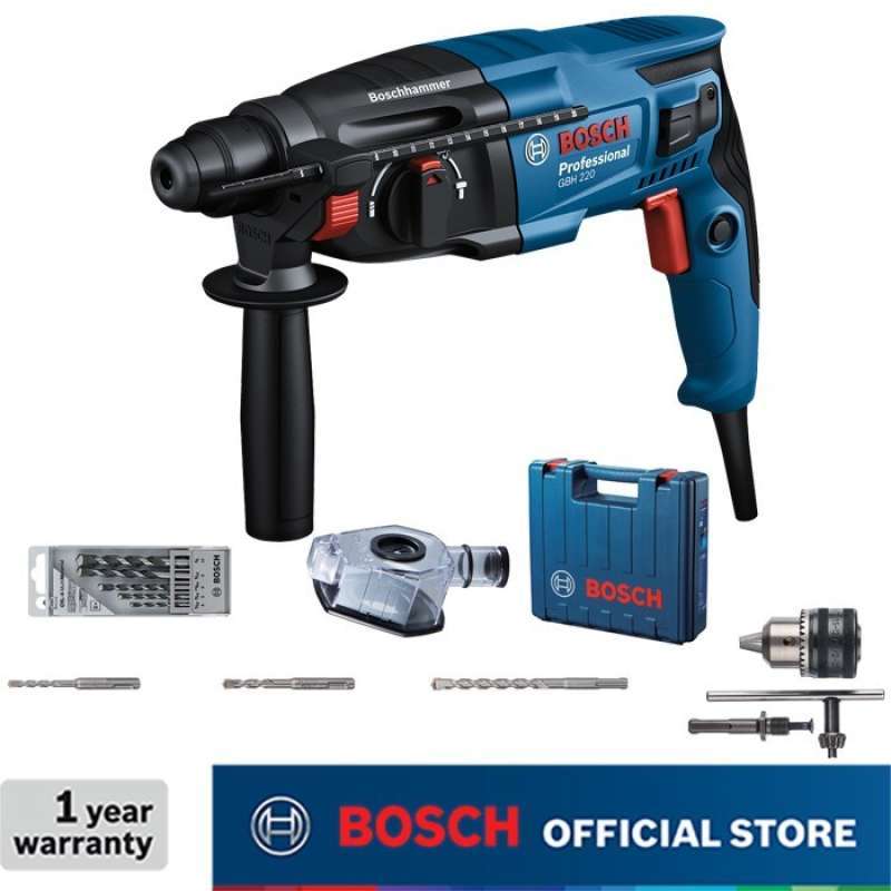 Promo Bosch Bor Beton Listrik 22Mm 720Watt Gbh 220 Kit (Case + 6 Acc ...