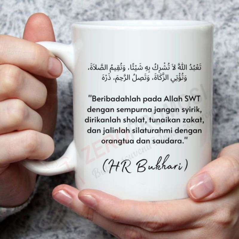 Mug Keramik Custom Mug Hadis Nabi Inspiratif