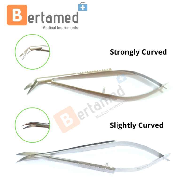thumbnail image 2 of Sharp Micro Eye Scissor 4.5" Castroviejo – Curved Ophthalmology Scissors – Multi-Color (ODM) 2 of 6