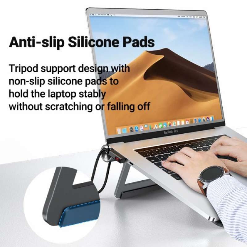 Promo Acefast Stand Laptop Holder With 8 In 1 Hub Docking Station 4K