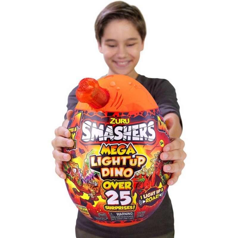 Smashers Œuf Surprise Dino Ice Age Light Up – Mega œuf Avec 26 Surprises, Dinosaure Qui S’illumine