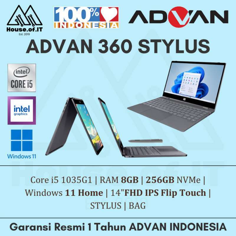 Promo Laptop Advan 360 Stylus I5 Laptop Advan Stylus 360 I5 8/512gb W11