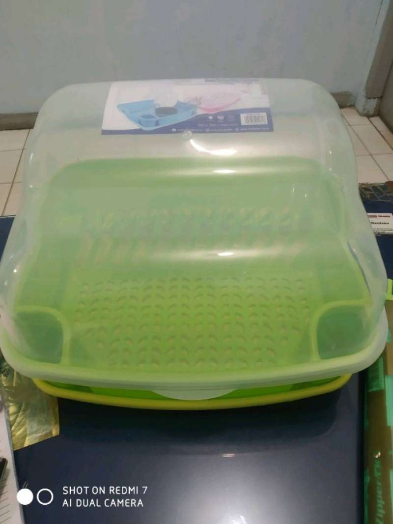 Jual Rak Piring Plastik Luxio Dengan Tutup Rak Piring/mangkok/sendok